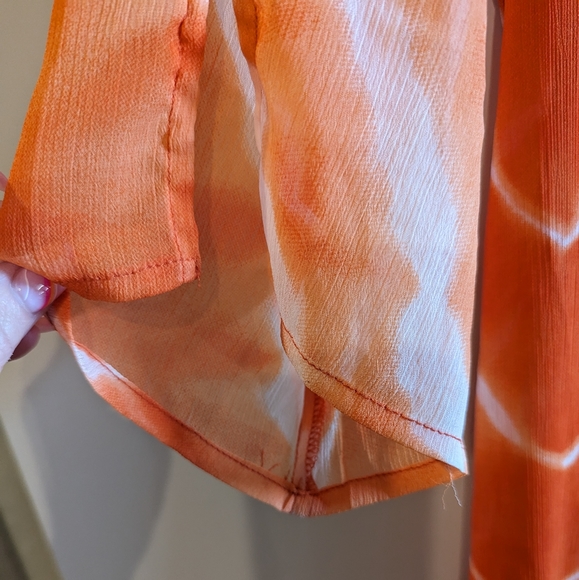 Spiggia Dolce kaftan/swim suit coverup  Orange/White w beautiful beading XL - Picture 7 of 9